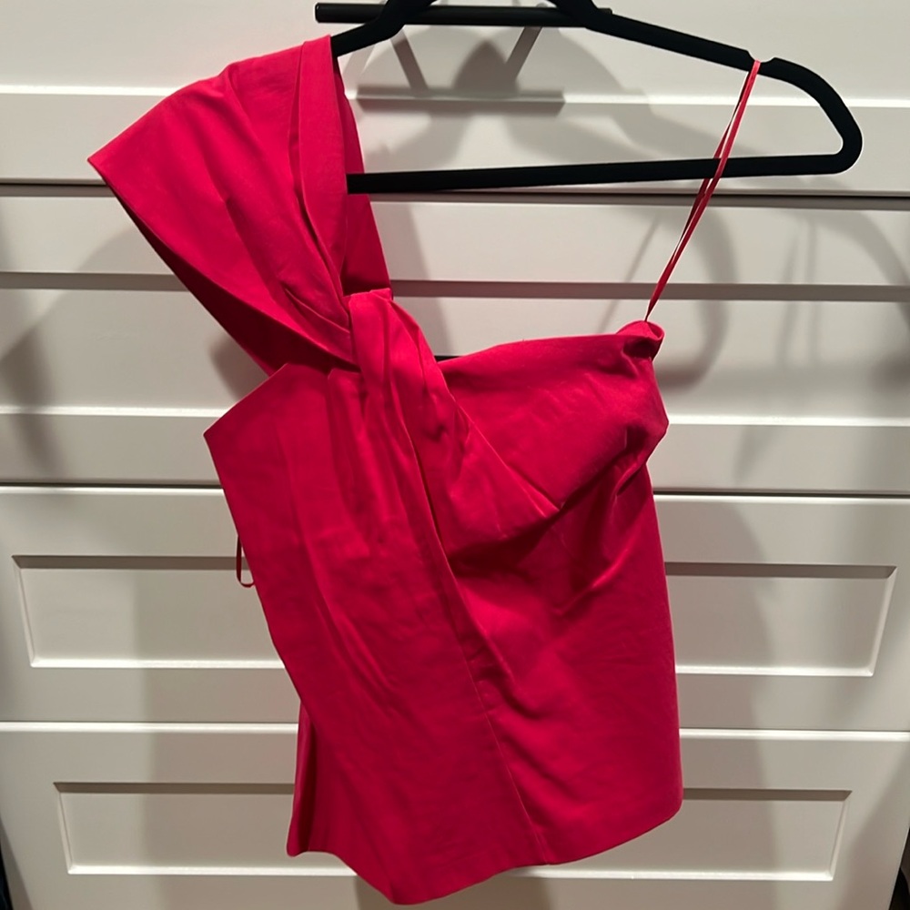 Zara New hot pink one shoulder top